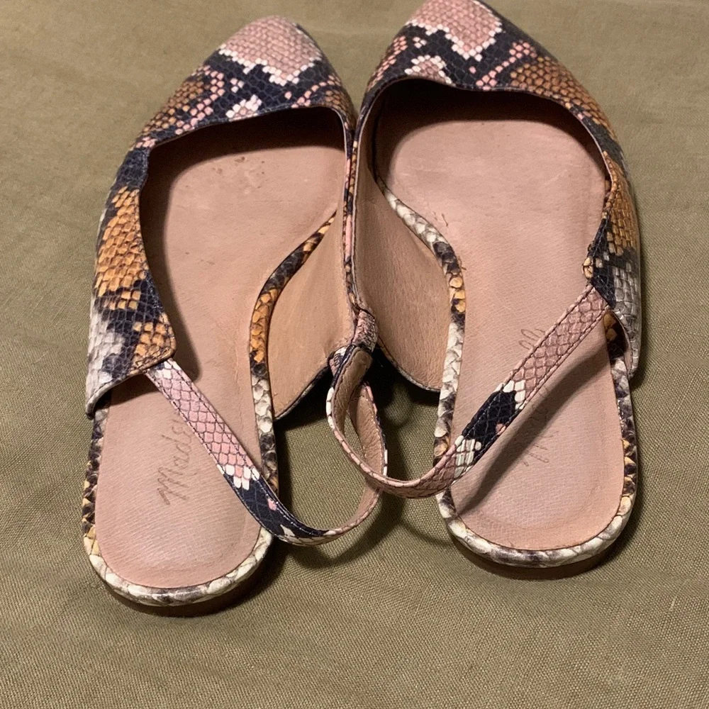 Madewell Multicolor Snake Print Slingback Flats - Picture 4 of 4